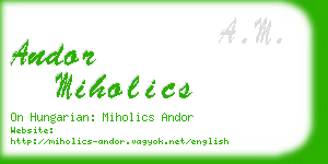 andor miholics business card